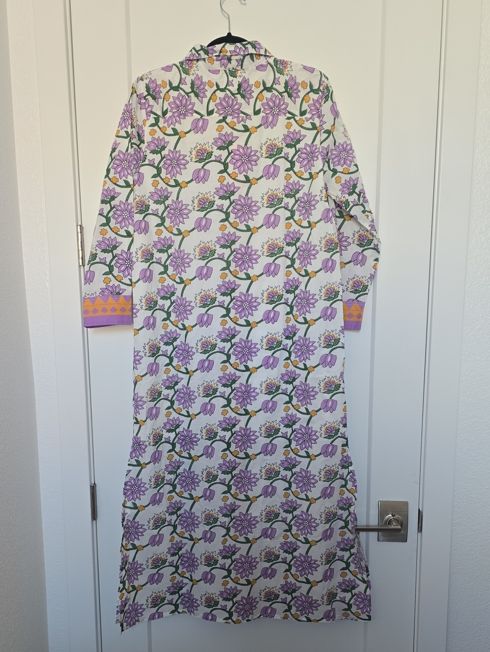 NWT Calypso St. Barth Floral Button-Front Border Print Maxi Shirt Dress Duster - Picture 7 of 7